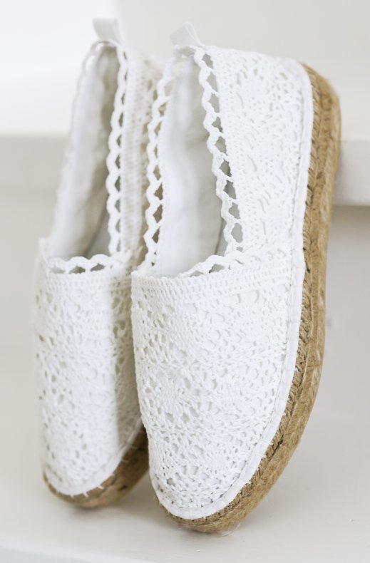 Colors of California - Macrame Espadrilles espa02 - White
