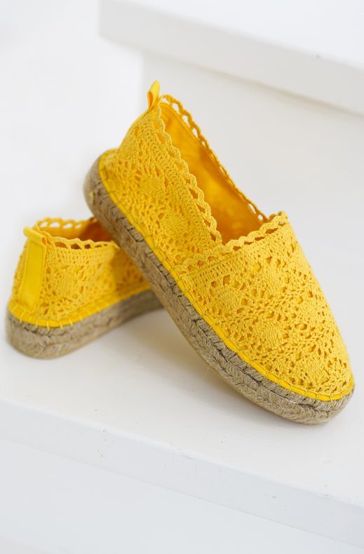 Colors of California - Macrame Espadrilles espa02 - Yellow