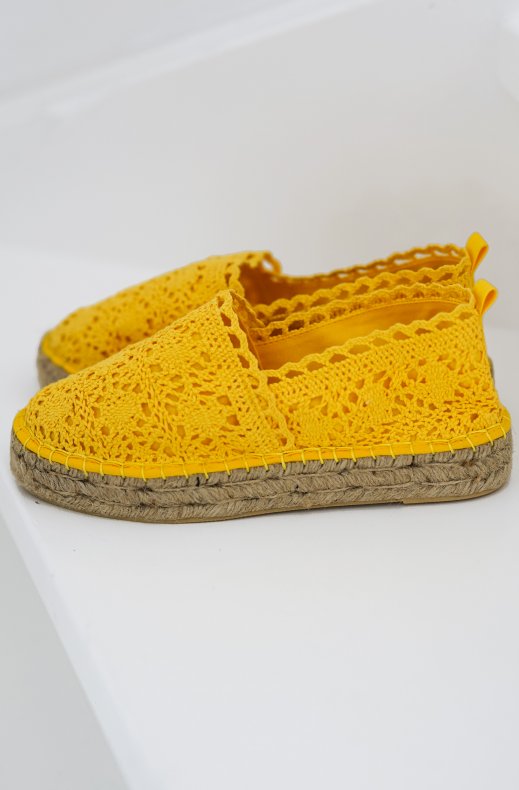 Colors of California - Macrame Espadrilles espa02 - Yellow