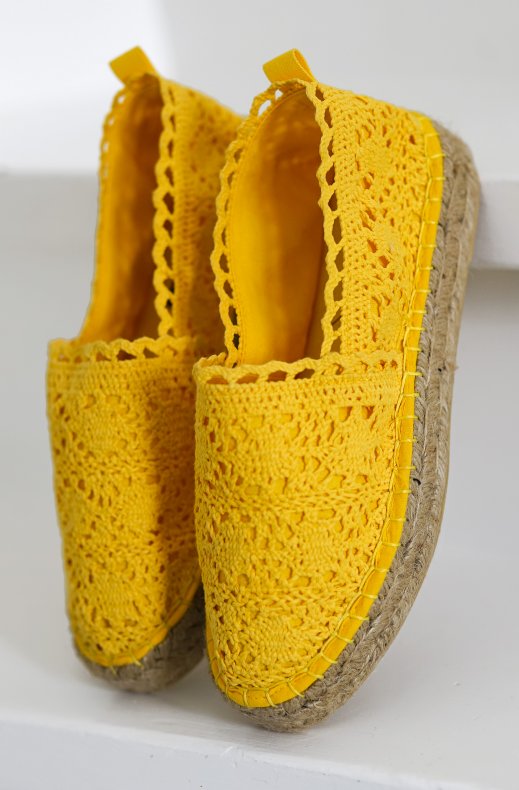 Colors of California - Macrame Espadrilles espa02 - Yellow