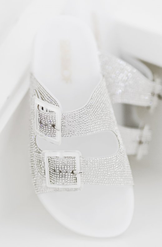 Colors of California - Jelly Sandal with Rhinestones - White