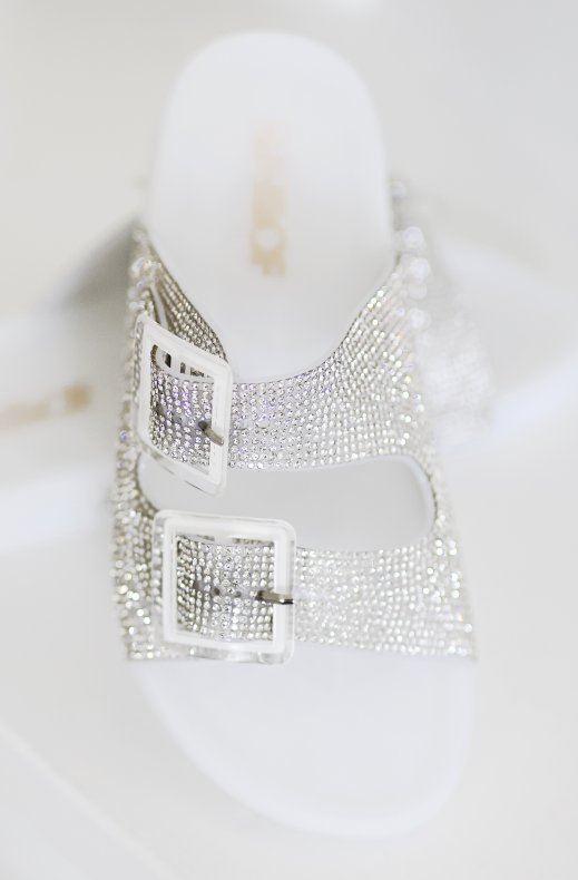 Colors of California - Jelly Sandal with Rhinestones - White