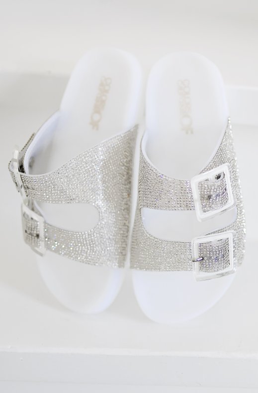 Colors of California - Jelly Sandal with Rhinestones - White