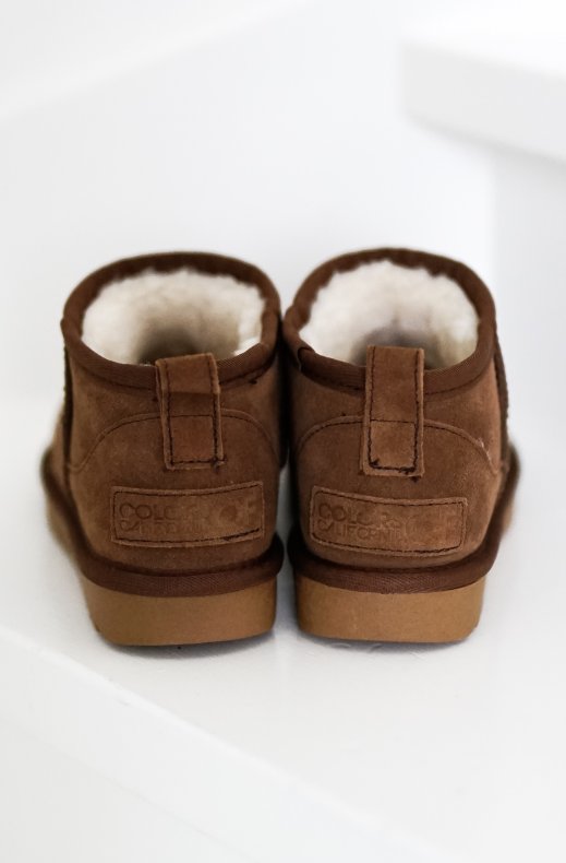 Colors of California - Short Winter Boot in Suede Brown YW078