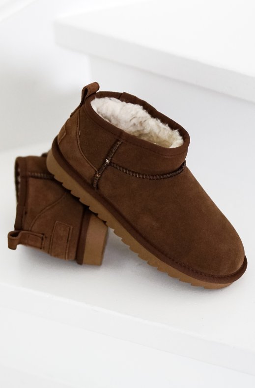 Colors of California - Short Winter Boot in Suede Brown YW078