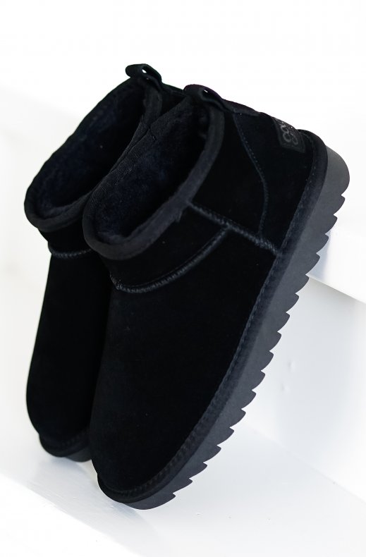 Colors of California - Short Winter Boot Suede Black HCYW078