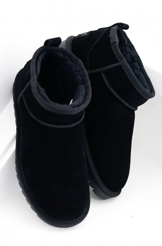 Colors of California - Short Winter Boot Suede Black HCYW078