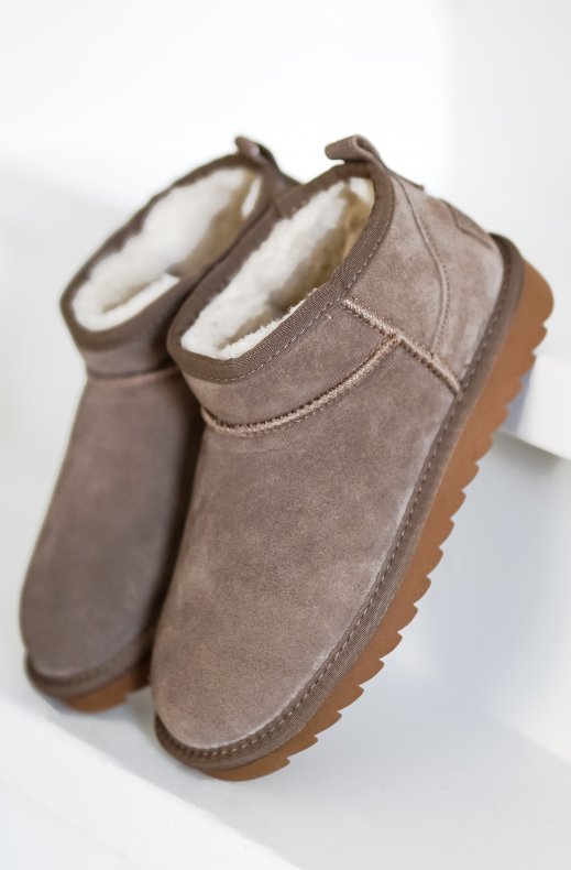 Colors of California - Short Winter Boot Suede Taupe HCYW078