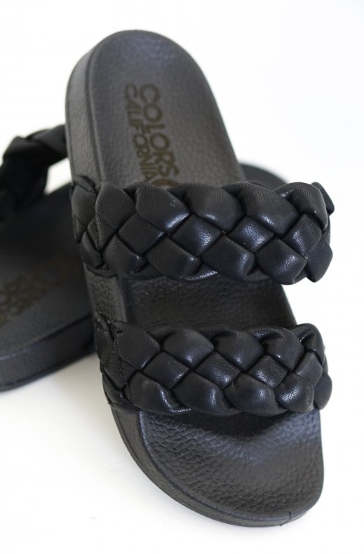 Colors of California - Two Braided band sandal - Black