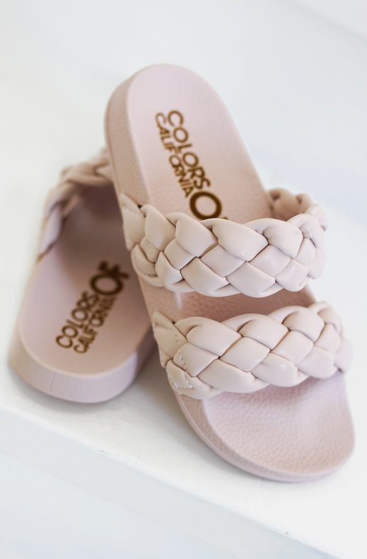 Colors of California - Two Braided band sandal - Pink