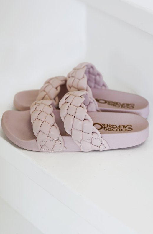 Colors of California - Two Braided band sandal - Pink 87