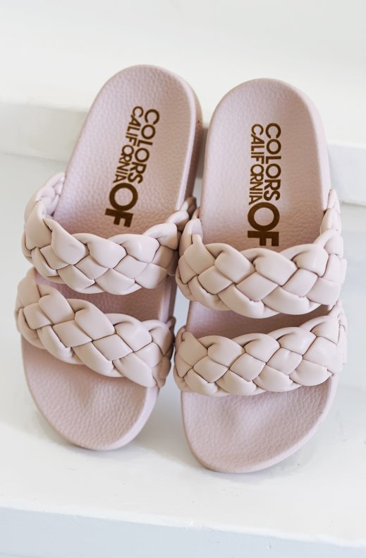 Colors of California - Two Braided band sandal - Pink
