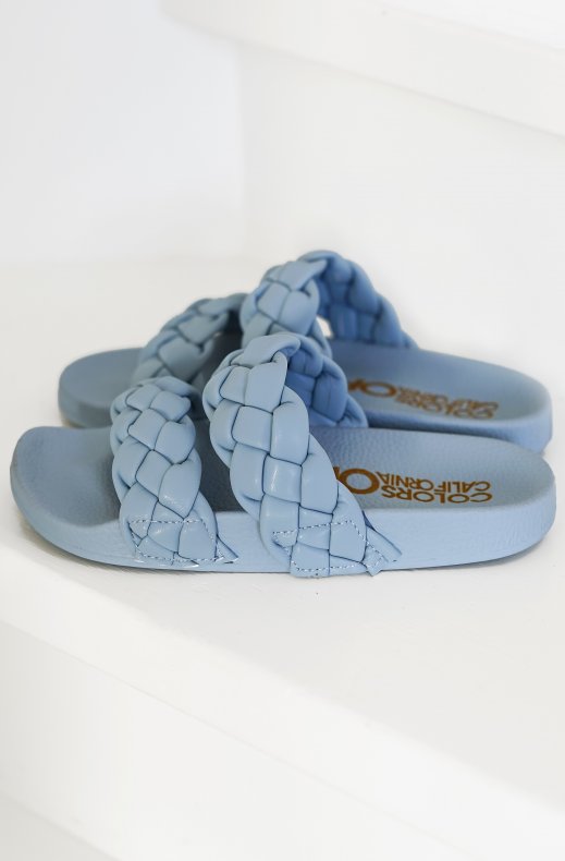 Colors of California - Two Braided band sandal - Sky 87