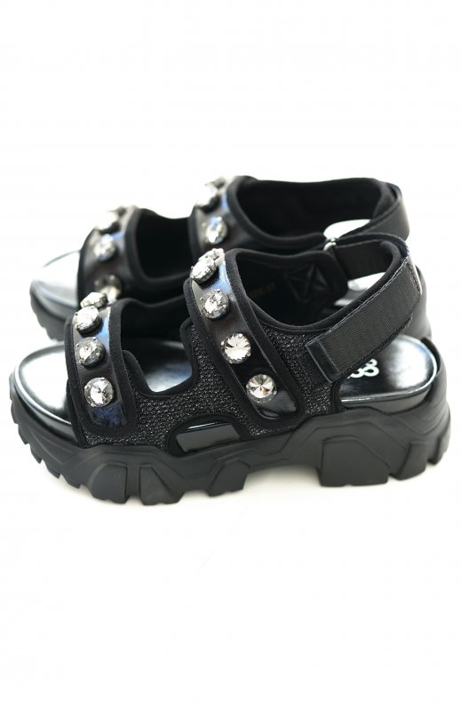 Colors of California - Sandals with Straps and Stones - Black