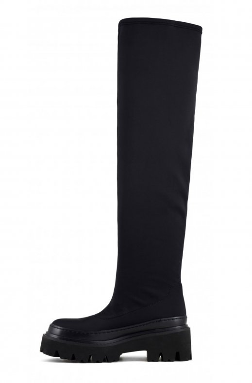 Colors of California - Stretch Over the Knee Weltboot Black