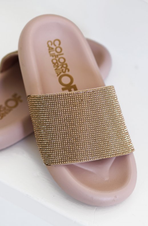 Colors of California - Slides with Rhinestones - Pink