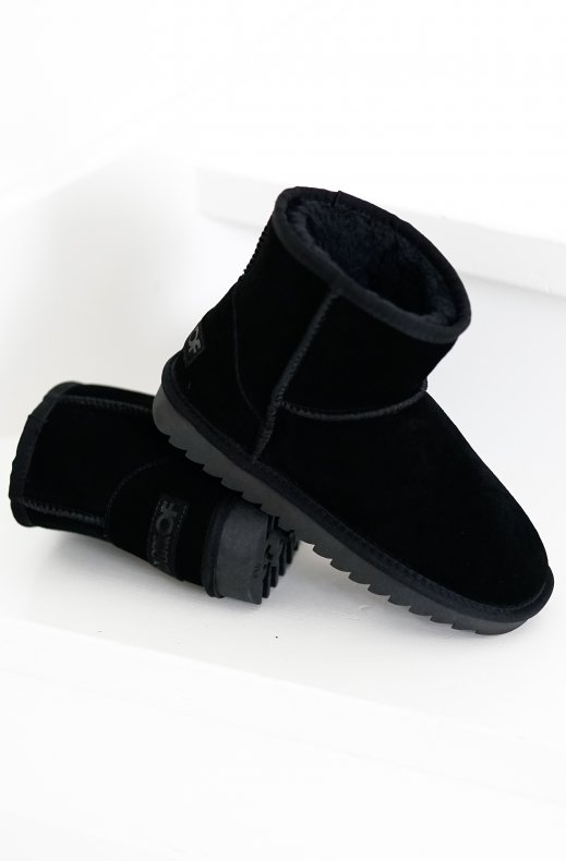 Colors of California - Winter Boot in Suede with Wool Blend Lining YW001 Black