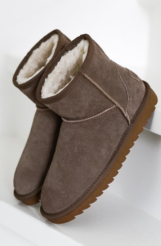 Colors of California - Winter Boot in Suede with Wool Blend Lining YW001 Taupe