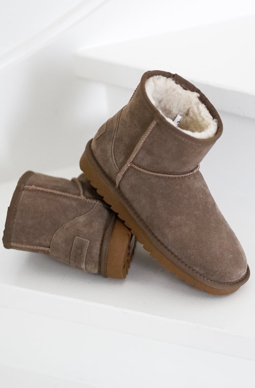 Colors of California - Winter Boot in Suede with Wool Blend Lining YW001 Taupe