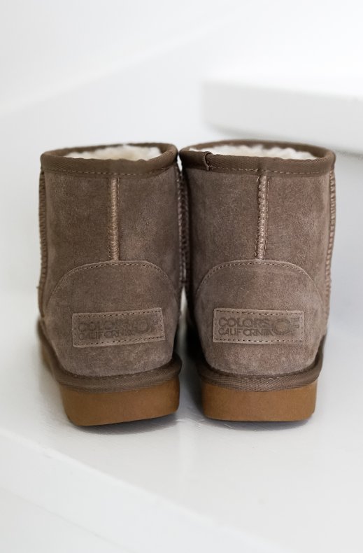 Colors of California - Winter Boot in Suede with Wool Blend Lining YW001 Taupe