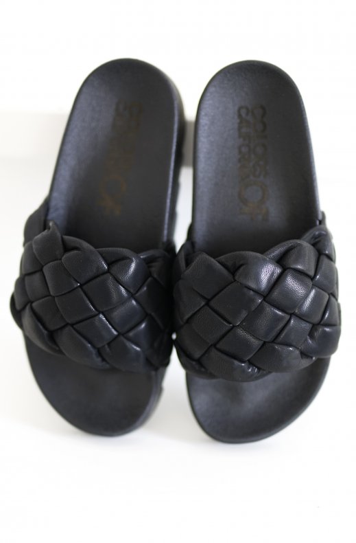 Colors of California - Slide with Braided Upper - Black