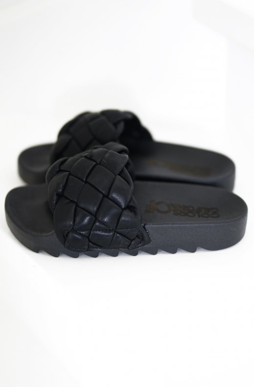 Colors of California - Slide with Braided Upper - Black