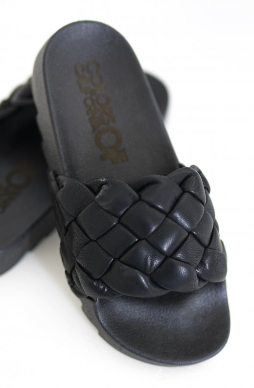 Colors of California - Slide with Braided Upper - Black