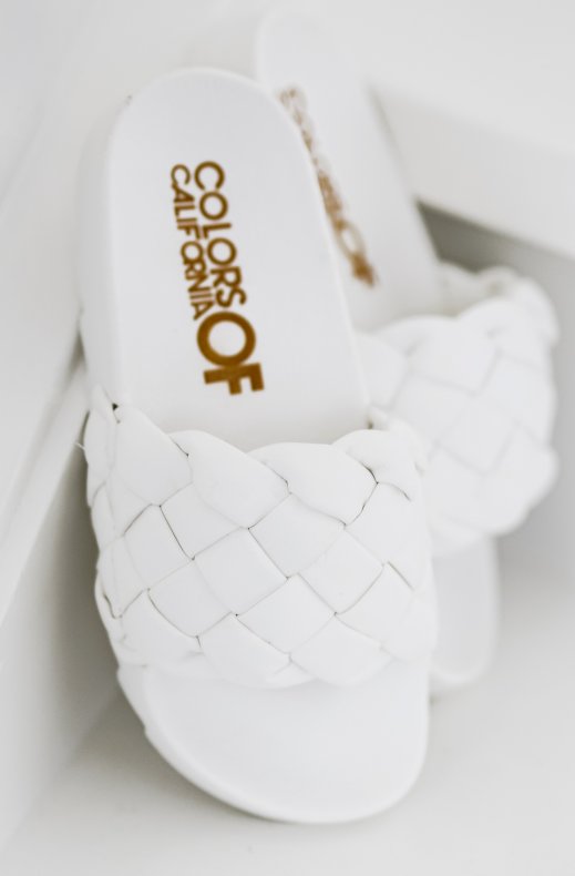 Colors of California - Slide with Braided Upper - White