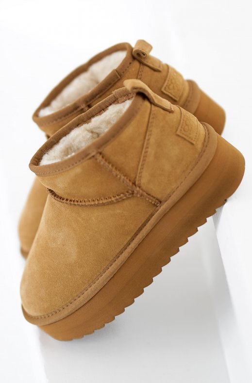 Colors of California - Platform winter boot in Suede YWPLA01 - Tan