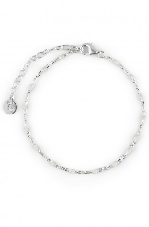 CU Jewellery - Letters Beaded Bracelet White Silver