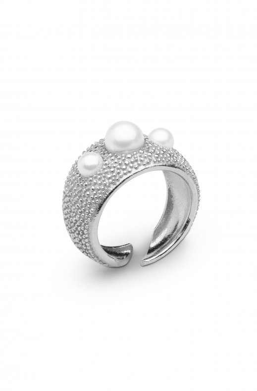 CU Jewellery - Pearl Bubble Ring Silver