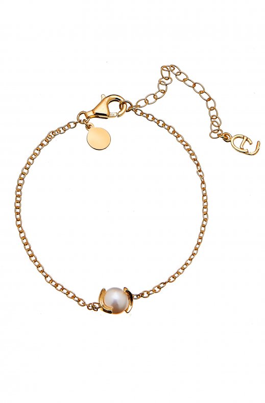 CU Jewellery - Pearl Chain Bracelet Gold