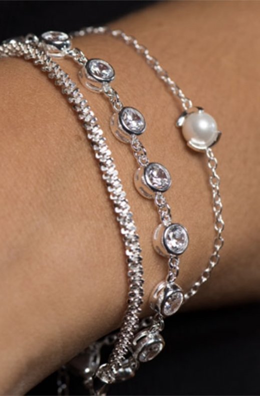 CU Jewellery - Pearl Chain Bracelet Silver