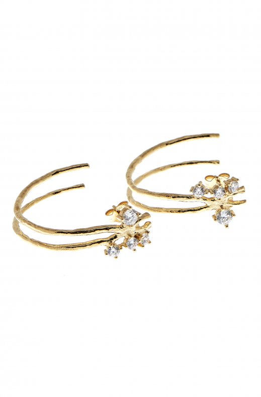 CU Jewellery - Two Kluster Hoop Earring Gold