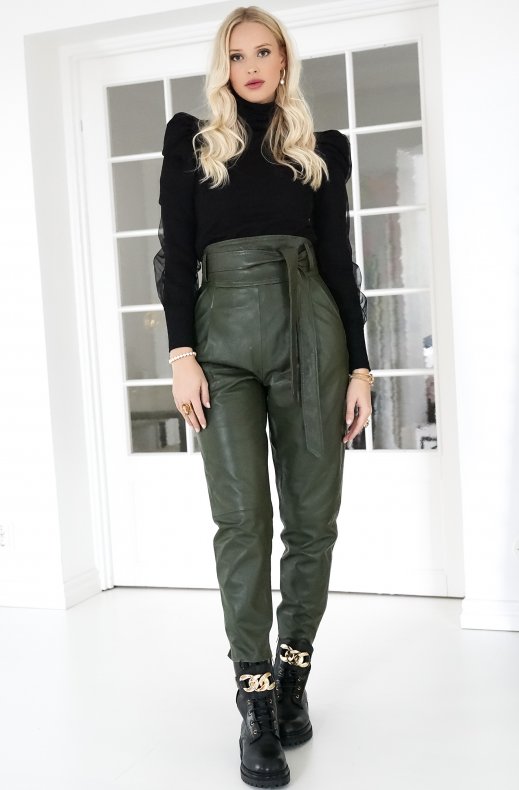 Custommade - Pinja Pants Leather Green