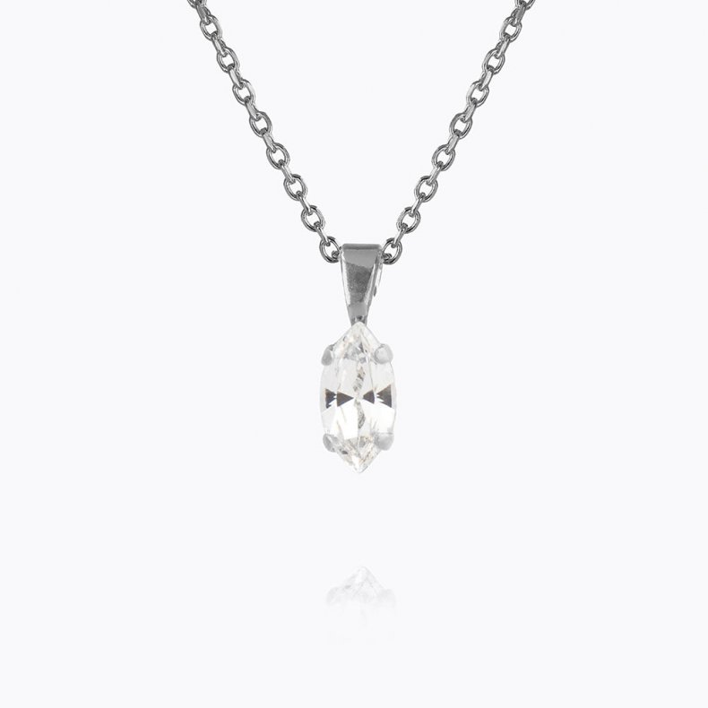 Caroline Svedbom - Petite Navette Necklace Rhodium Crystal