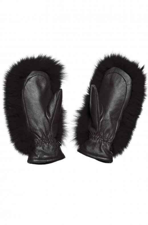 Goldbergh - Hill Mittens Faux Fur - Black