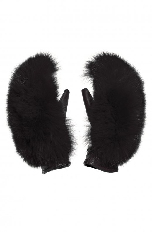 Goldbergh - Hill Mittens Faux Fur - Black