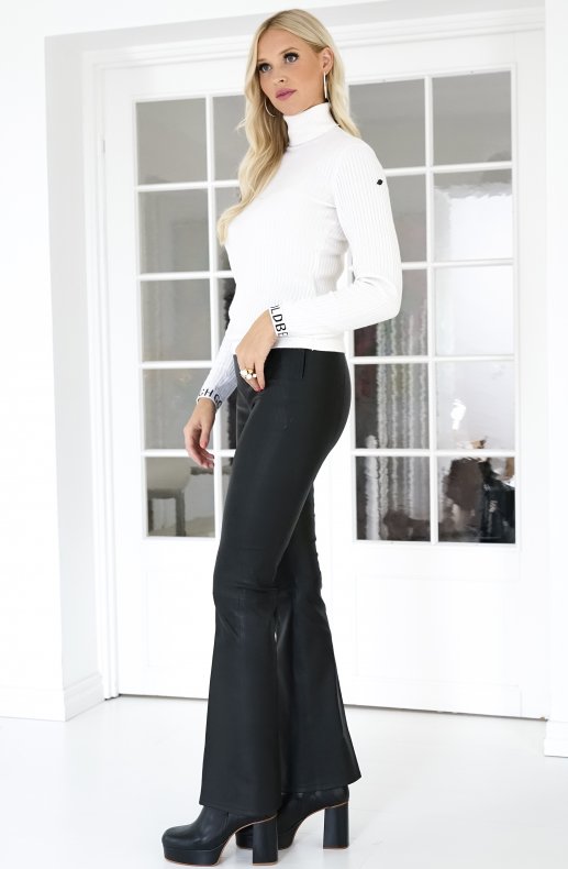 Dante 6 - Tyson Regular Flare Leather pant - Raven