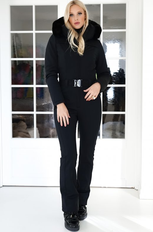 Goldbergh - Parry Jumpsuit Faux Fur Long Black