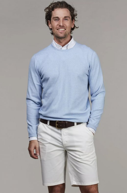 Hansen & Jacob - Crew Neck knit e-patch - Light Blue