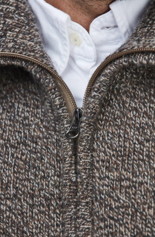 Hansen & Jacob - Halfzip Mouliné Geelong Knit Brown 67