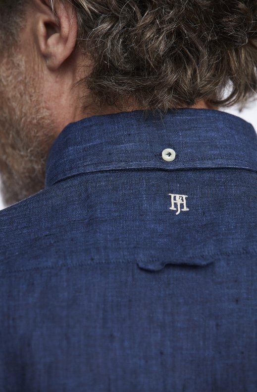 Hansen & Jacob - Linen Shirt Button Down - Dark Blue 47