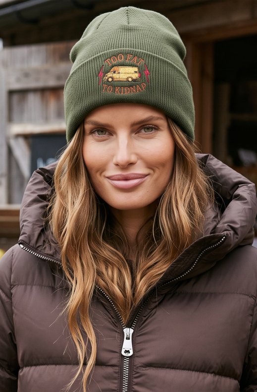 Hatitude - Too Fat to Kidnap Beanie - Olive