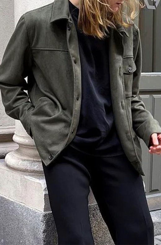 Human Scales - Mark Jacket Vegan Suede Moss Green