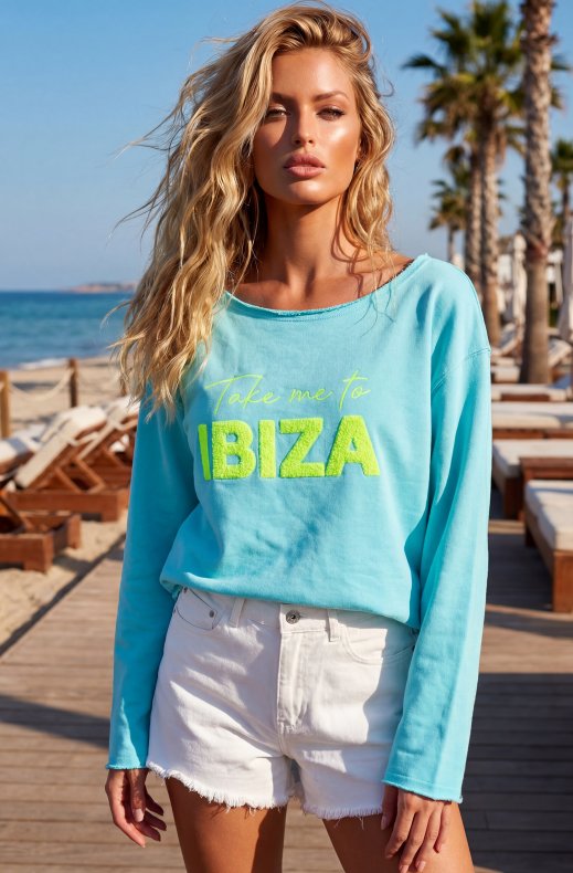 Blond Hour - Take me to Ibiza Sweater - Turquoise
