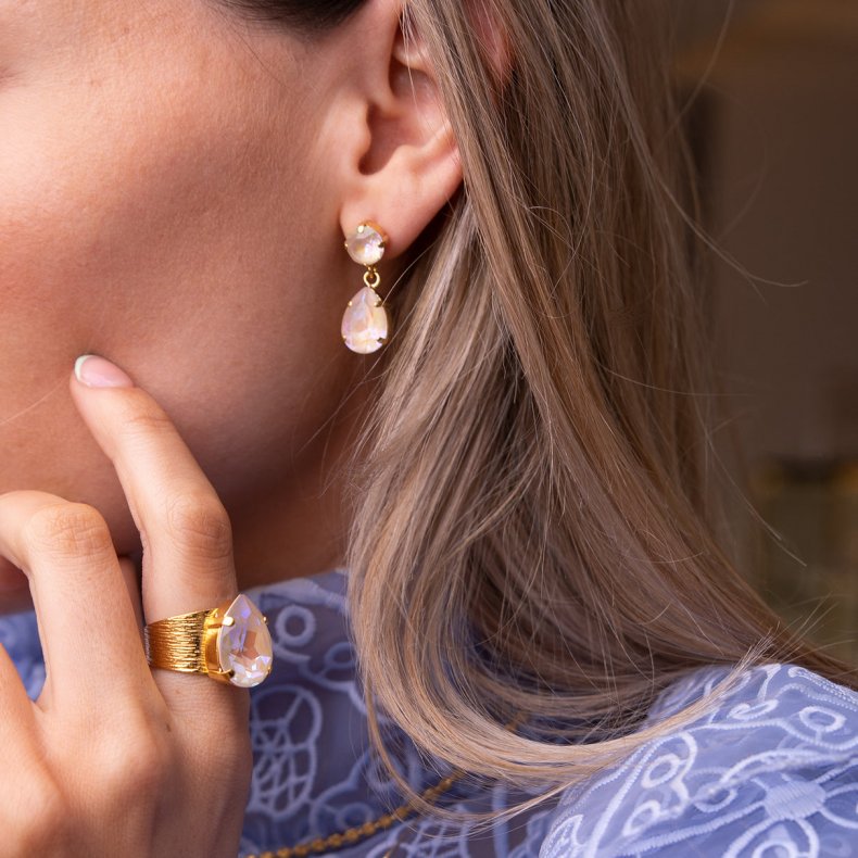 Caroline Svedbom - mini Drop Earring - Gold Ivory Cream Delite