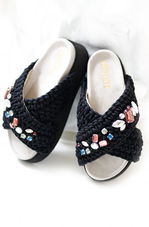 Inuikii - Woven Platform Slipper - Black
