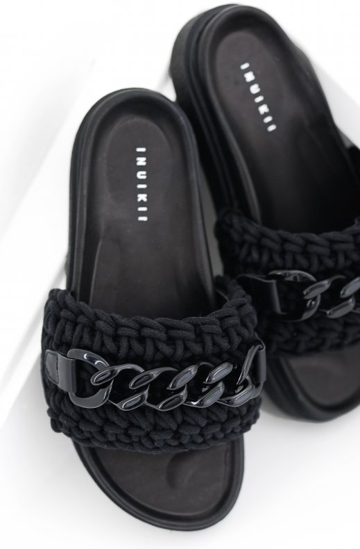 Inuikii - Woven Chain Slipper - Black