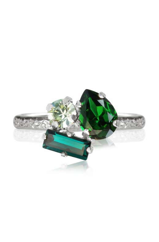 CAROLINE SVEDBOM - ISA RING RHODIUM GREEN